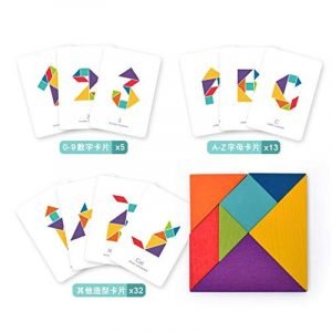 Wooden colorful Tangram Puzzle Game for Kids